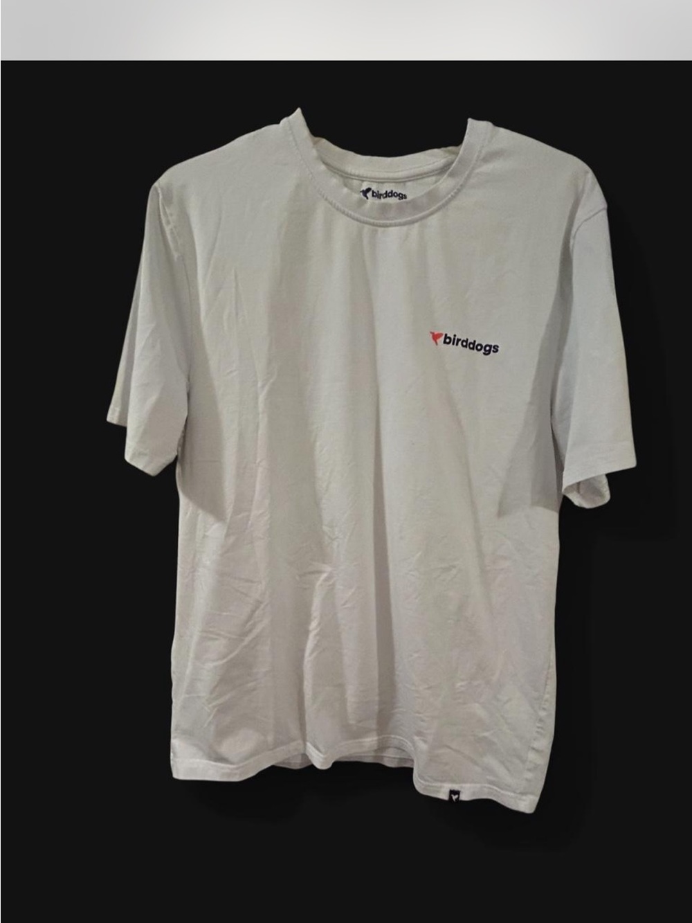 Birddogs White Short Sleeve Crew with Small Red Logo